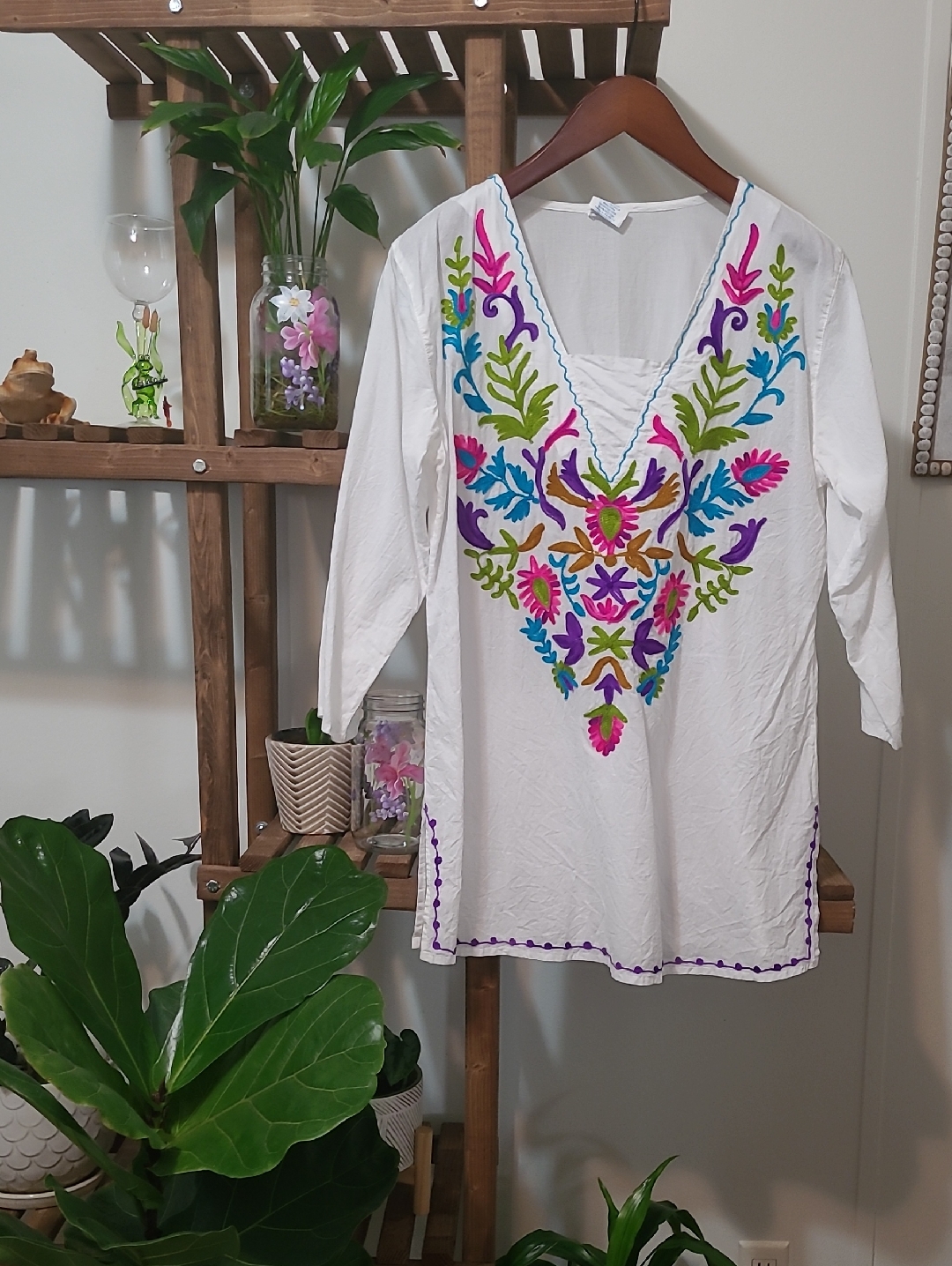Embroidered White Swimsuit Cover-Up